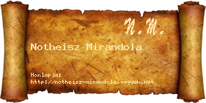 Notheisz Mirandola névjegykártya